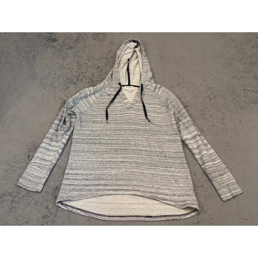 Liz Claiborne Weekend Tunic Hoodie Womens Large Gray Raglan Pullover Cozy